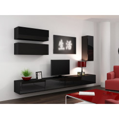 Cama Living room cabinet set VIGO 13 black / black gloss