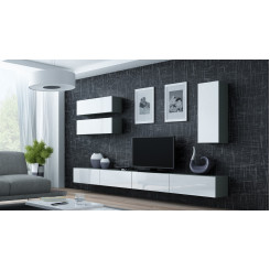 Cama Living room cabinet set VIGO 13 grey / white gloss