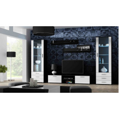 SOHO 4 set (RTV180 cabinet + 2x S1 cabinet + shelves) Black / White gloss