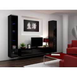 Cama Living room cabinet set VIGO 5 black / black gloss