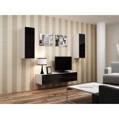 Cama Living room cabinet set VIGO 7 white / black gloss