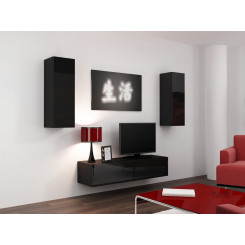 Cama Living room cabinet set VIGO 7 black / black gloss