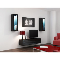 Cama Living room cabinet set VIGO 8 black / black gloss
