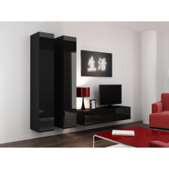 Cama Living room cabinet set VIGO 9 black / black gloss