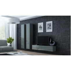 Cama Living room cabinet set VIGO 9 grey / grey gloss