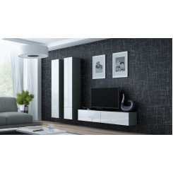 Cama Living room cabinet set VIGO 9 grey / white gloss