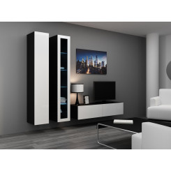 Cama Living room cabinet set VIGO 10 black / white gloss