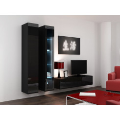 Cama Living room cabinet set VIGO 10 black / black gloss
