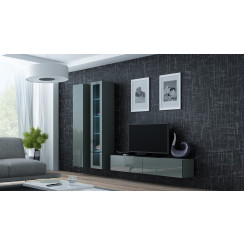 Cama Living room cabinet set VIGO 10 grey / grey gloss