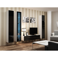Cama Living room cabinet set VIGO 15 white / black gloss