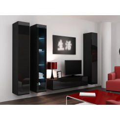 Cama Living room cabinet set VIGO 15 black / black gloss