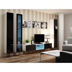 Cama Living room cabinet set VIGO 17 white / black gloss