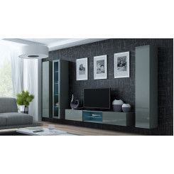 Cama Living room cabinet set VIGO 17 grey / grey gloss