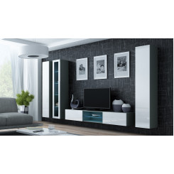 Cama Living room cabinet set VIGO 17 grey / white gloss