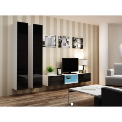 Cama Living room cabinet set VIGO 19 white / black gloss