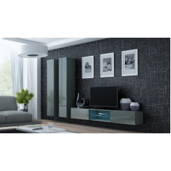 Cama Living room cabinet set VIGO 19 grey / grey gloss