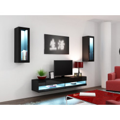 Cama Living room cabinet set VIGO NEW 11 black / black gloss
