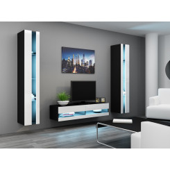 Cama Living room cabinet set VIGO NEW 12 black / white gloss