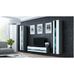 Cama Living room cabinet set VIGO NEW 12 grey / white gloss