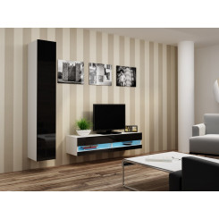 Cama Living room cabinet set VIGO NEW 13 white / black gloss