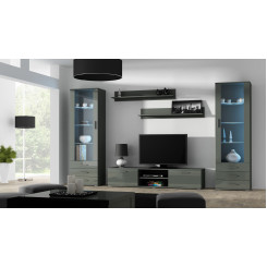 SOHO 4 set (RTV180 cabinet + 2x S1 cabinet + shelves) Gloss grey / grey
