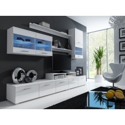 Cama storage cabinets set LOGO II 250 / 42 / 190 white / white gloss