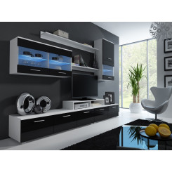 Cama storage cabinets set LOGO II 250 / 42 / 190 white / black gloss