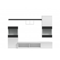 Cama storage cabinets set NICK 220 / 41 / 190 white matte / black gloss