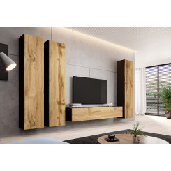 Cama living room cabinet set VIGO 1 black / wotan oak