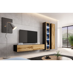 Cama living room cabinet set VIGO 3 black / wotan oak