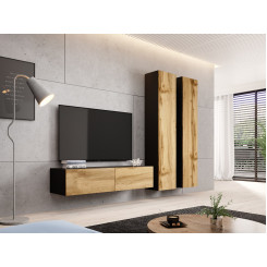 Cama living room cabinet set VIGO 9 black / wotan oak