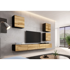 Cama living room cabinet set VIGO 22 black / wotan oak
