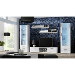 SOHO 4 set (RTV180 cabinet + 2x S1 cabinet + shelves) White / White glossy