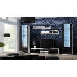 SOHO 4 set (RTV180 cabinet + 2x S1 cabinet + shelves) White / Black gloss