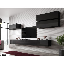 Cama Living room cabinet set VIGO SLANT 4 black / black gloss