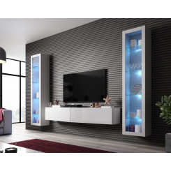 Cama Living room cabinet set VIGO SLANT 6 white / white gloss