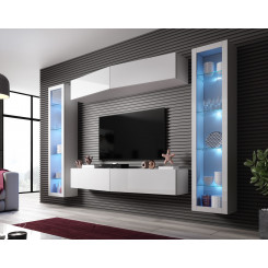 Cama Living room cabinet set VIGO SLANT 8 white / white gloss