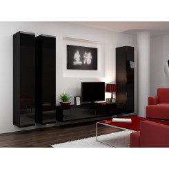 Cama Living room cabinet set VIGO 1 black / black gloss