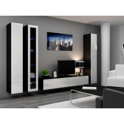 Cama Living room cabinet set VIGO 2 black / white gloss