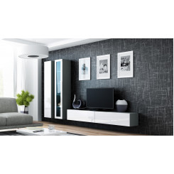 Cama Living room cabinet set VIGO 3 grey / white gloss