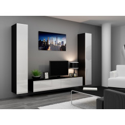 Cama Living room cabinet set VIGO 4 black / white gloss
