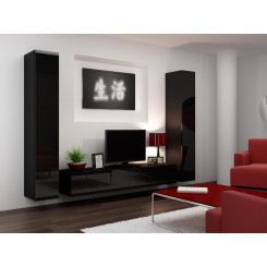 Cama Living room cabinet set VIGO 4 black / black gloss