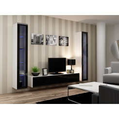 Cama Living room cabinet set VIGO 5 white / black gloss