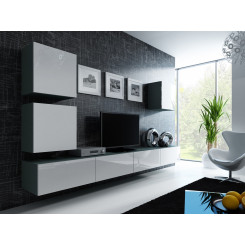 Cama Living room cabinet set VIGO 22 grey / white gloss