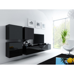 Cama Living room cabinet set VIGO 23 black / black gloss