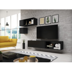 Cama living room furniture set ROCO 5 (RO1+2xRO4+2xRO5) black / black / black