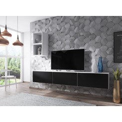 Cama living room furniture set ROCO 7 (3xRO3 + 2xRO6) white / white / black