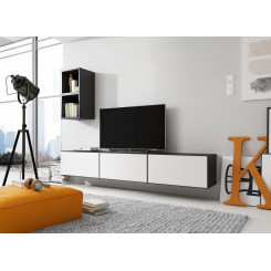 Cama living room furniture set ROCO 7 (3xRO3 + 2xRO6) black / black / white