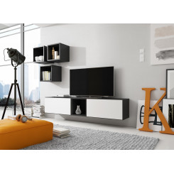 Cama living room furniture set ROCO 8 (2xRO3 + 4xRO6) black / black / white