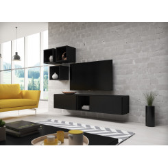 Cama living room furniture set ROCO 8 (2xRO3 + 4xRO6) black / black / black